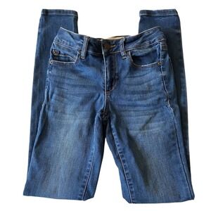 GARAGE High Waist Skinny Women Jeans Size 0‎ Blue Denim Distressed W24 L28